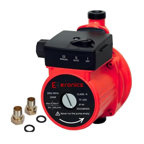 ERONICS Automatic Water Pressure Pump Suitable for Hot Water Circulation, Washing Machine, RO Shower, (Blue/Red Color)