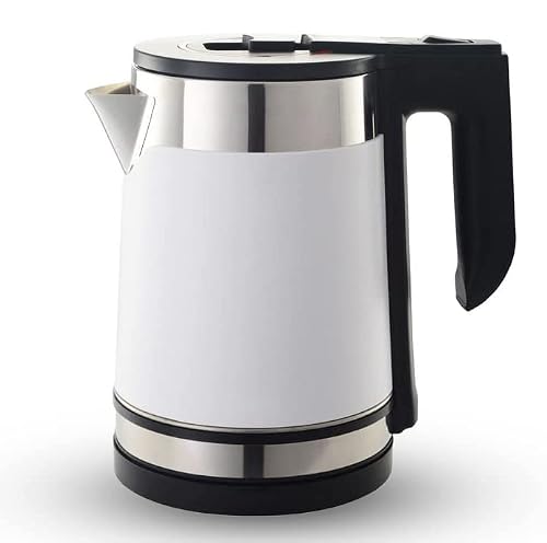 EVK® 2 litre Double Wall, 304 Stainless Steel Inner Body, Cool Touch Kettle with Dry-Boil Protection and Wider mouth (WHITE)