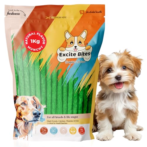 Excite Bites Natural Flavor Munchy Sticks - 1 kg (100 Pieces Dog Chews)