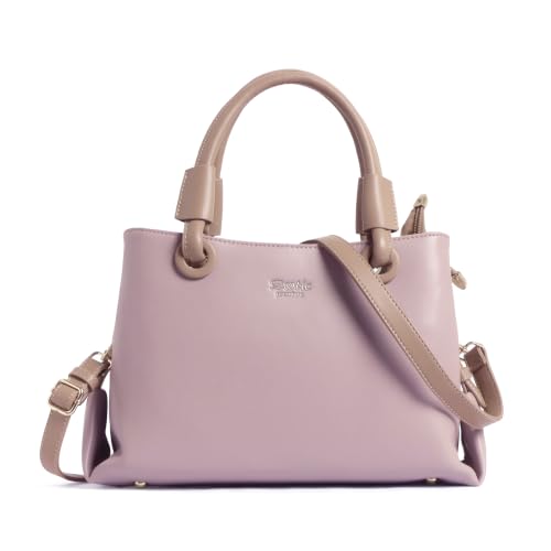 EXOTIC® Premium Sophisticated Structured Handbag | with Dual Handles | Adjustable Strap | Spacious Compartments (Heritage Charm Collection) (PURPLE)