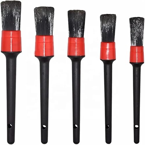 EZ LIVING Precision Car Detailing Brushes for Interior and Exterior Car Detailing Brushes Automotive Detailing Brush Set Detailing Brushes for Cars Wheel Brush for Car Cleaning(5pcs)