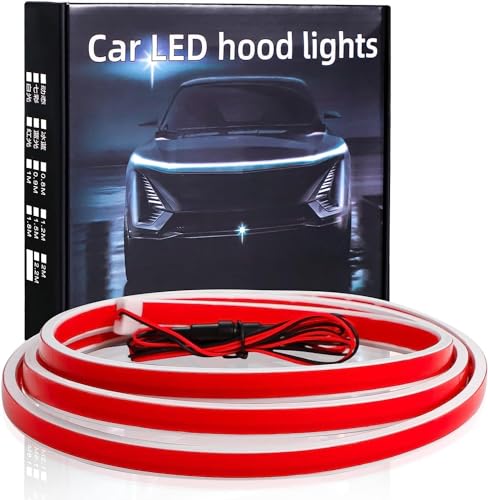 FABARO 180 CM Car Hood Light Strip,Dynamic Car LED Strip Light,Exterior Flexible Daytime Running Light Strip For Maruti Suzuki Baleno New(2022-Present)