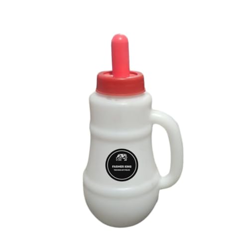 Farmer King MAT, 1L Milking Bottle for Cow & Buffalo | Durable Plastic Bottle with Handle & Wide Mouth fo