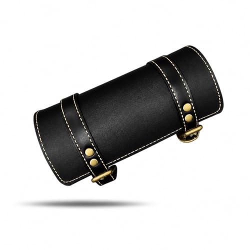 FATHER AUTO Bike Tool Saddle Belt Lock Black Bag Universal for Bike Saddle Bag Pu Leather Material 3