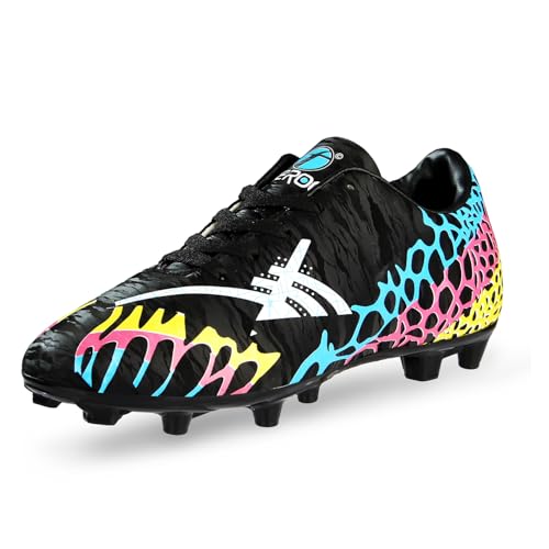 FEROC TPU Football Shoe Goal Attacker Men Boys Unisex Kids Football Shoes (Black, UK Footwear Size System, Adult, Men, Numeric, Medium, 9)
