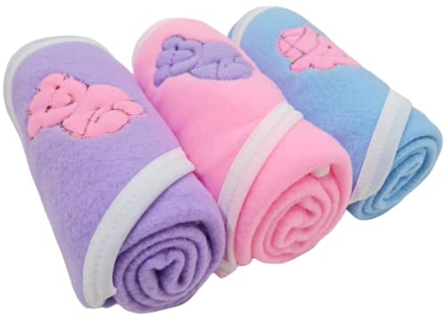 First Kick Baby Blankets New Born Pack of Hooded Wrappers Cum Wrap Towel Pack of 3 (Fleece & Polyester, skin friendly, Pink, Blue, Purple)