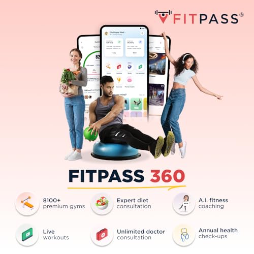 FITPASS 360 6-Months all-in-one fitness membership with Premium Yoga Mat | Access 8,100+ Gyms | A.I. Fitness Coaching | Personalised Diet Plans | Virtual Workouts & Health Tracking | Meal Tracker | Home Workouts | Virtual Workouts | Doctor Consults | Health Check-ups | Pharmacy Voucher and Discounts