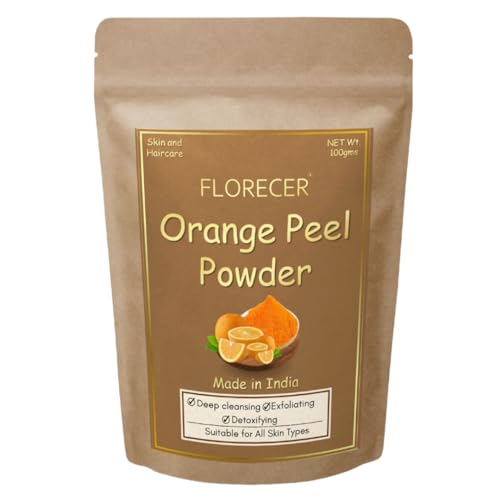 Florecer Orange Peel Powder For Skin | Face Pack | Oil Control | Tan Removal | Acne And Pimpes | Scars | Glowing Skin | Natural Skin Cleanse With Vitamin C | Organic |-200 Gram