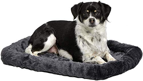 Fluffy's Luxurious Dog Bed | Bolster Polyester Bed Fits Metal Crates | Machine Wash & Dry (Medium, Black)