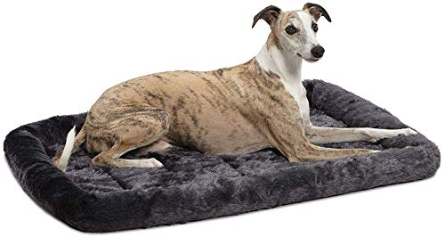 Fluffy's Luxurious Polyester Dog Bed | Bolster Dog Bed Fits Metal Dog Crates | Machine Wash & Dry (Black, X Large)