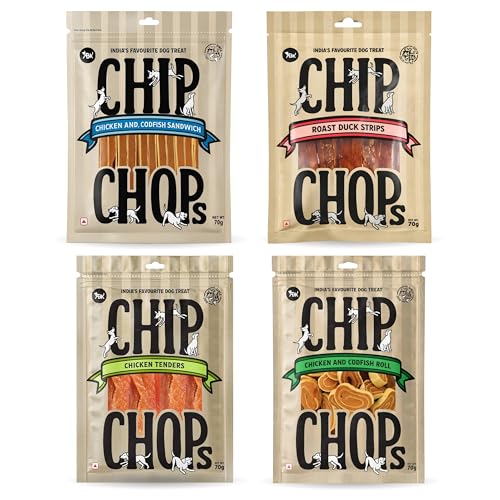 Foodie Puppies Chip Chop Sandwich,Tender, Duck and Cod Chicken Roll for Dogs - 4 Pcs, with Highly Nutrition and Healthy for All Life Stages Dogs (Combo of 4)