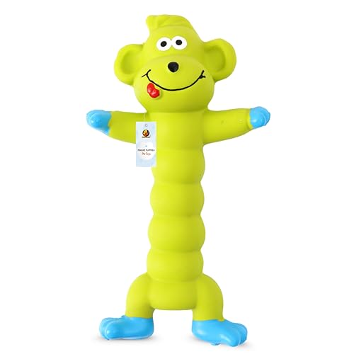 Foodie Puppies Interactive Latex Squeaky Chew Dog Toy - (Green Monkey, 20cm) | Small to Medium Dogs & Puppies | Durable, Rubber, Non-Toxic, Animal Design Playing & Fetching Pet Toy | Reduce Anxiety