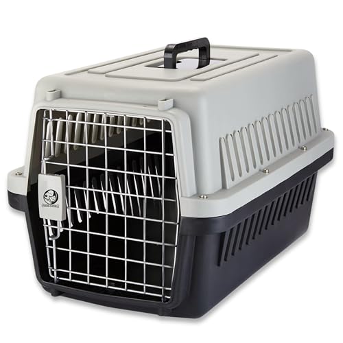 Foodie Puppies Portable Pet Carrier Crate with Handle (Fiber Cage - Large) (58 x 37 x 35cm) for Small Dogs, Cats & Rabbit Animal Carrier Travel Cage Box with Metal Door & Spring Lock (Color May Vary)