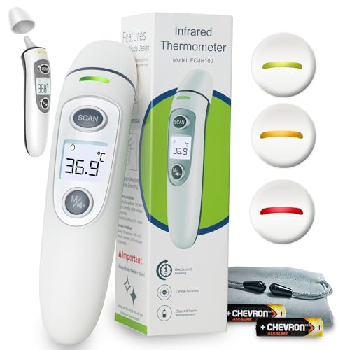 Forehead and Ear Thermometer, No Touch Digital Infrared Thermometer for Baby, Adult and Whole Family| Multifunction Quick Accurate Reading, Fever Alarm, Record Memory, TGA ARTG No. 353751