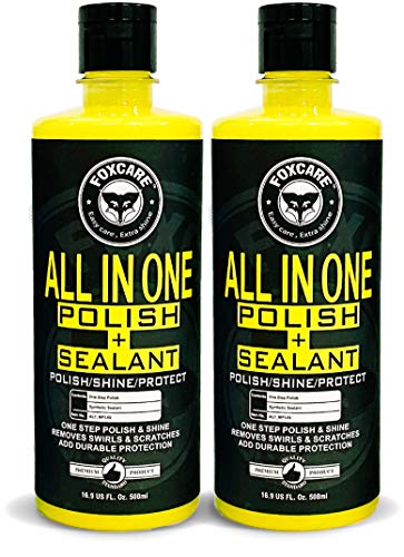 Foxcare All in One Polish + Sealant, Multipurpose Liquid Car & Bike Polish, Protects and Shines Cars, Bike, Polish for Dashboard, Restores Faded Plastic & Fibre (Pack of 2 1000ml)