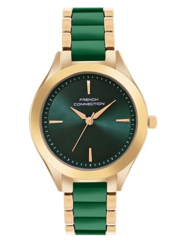 French Connection | Green Round Dial | Stainless Steel & Acrylic Strap | Watch for Women - FCB9NGM