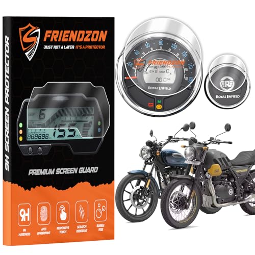 FriendZon 9H Screen Guard Protector For Royal Enfield Meteor 350 / Scram 411 / Hunter 350 || Instrument Cluster Protector || Anti Scratch || HD Clarity [Not Tempered Glass] (Pack of 1)