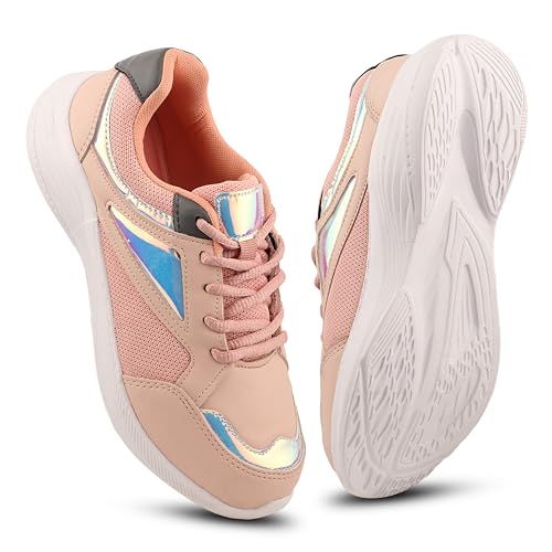 FUEL Nova Performance Max Comfortable & Breathable Women's Sports Shoes for Running & Walking (Peach-6UK)