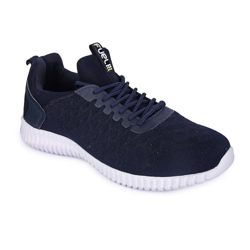 FUEL Sensor Lightweight Lace-Up & Comfortable Running & Casual Shoes for Sports, Gym, Walking in EVA Sole & Breathable Mesh Upper Suitable for Boys & Men (Navy,8UK)