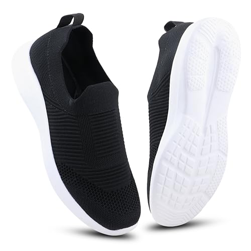 FUEL Siri Running & Casual Light-Weight Slipon Sports Shoes for Girls & Women (Black-8UK)
