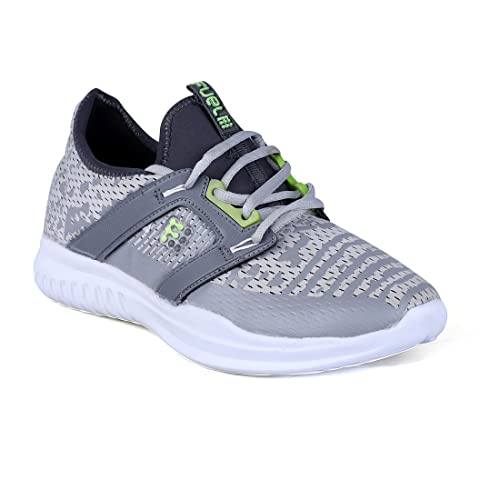 FUEL Wine All Day Comfort Lightweight with Soft Cushion Running Sports Shoes for Men (Grey,9UK)