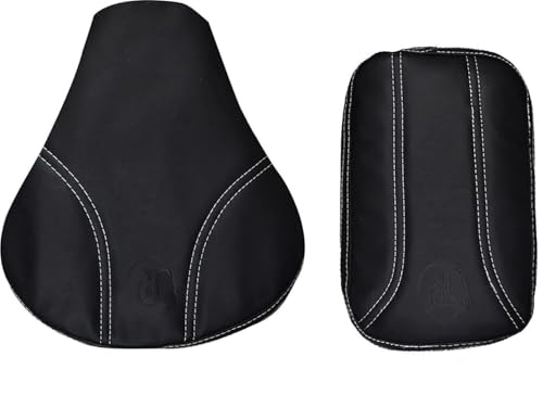Gate 7 Black Seat Cover for Royal Enfield Classic 350/500cc Split Bike Seat Cover (Not for New Classic/Reborn) | Faux Leather