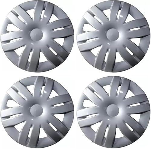 Generic Car Wheel Covers, 12 Inch, Set of 4, Premium ABS Plastic, Silver Finish, Universal Fit