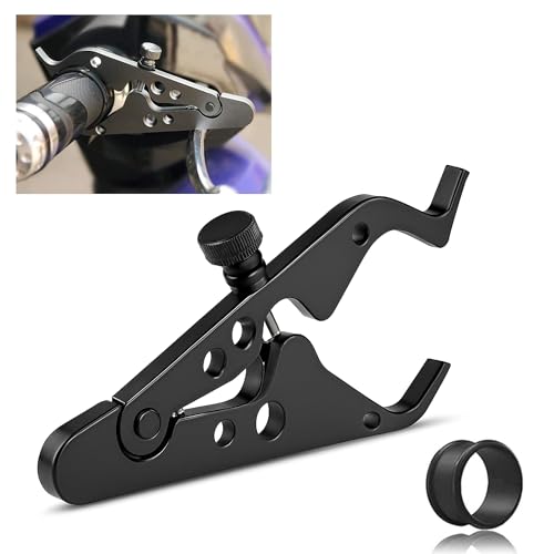 GH GENERIC HUB® Motorcycle Cruise Control Throttle Lock – CNC 6061 T6 Aluminum with Rubber Grip | Universal Handlebar Throttle Holder for Comfortable Long Rides | Easy Manual Speed Lock | Black