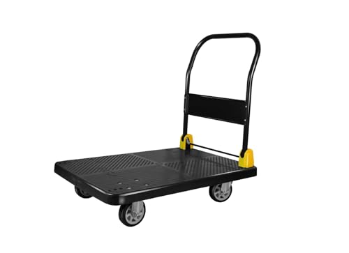 GOBBLER Portable Platform Trolley Cart for Lifting Heavy Weight, 200 Kg Capacity Dolly Push Cart - Black (GB-TR200)