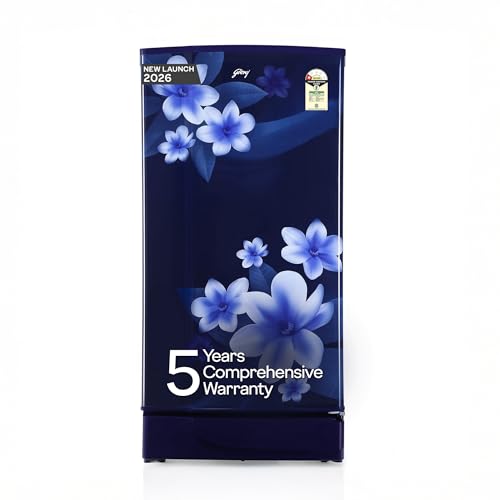 Godrej 180L 1Star 5 Years Comprehensive Warranty | New Launch | Advanced Capillary Technology| Jumbo Vegetable Tray| 2.25L Bottle Space Single Door Refrigerator (RD EDGE 205AN WRF PP BL, Pep Blue)