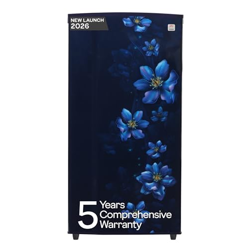 Godrej 180L 2 Star Direct Cool Single Door Refrigerator | 20L Vegetable Tray, 13L Freezer, Toughened Glass Shelves, Advanced Capillary Technology, Turbo Cooling, 5 Year Warranty, Berry Blue