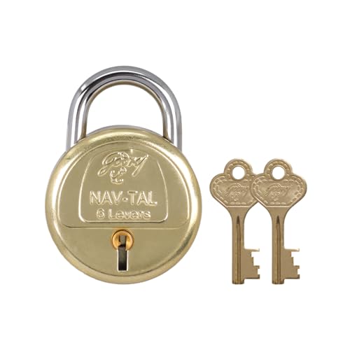 Godrej Locks Navtal 6 Levers - 2 Keys, Gold