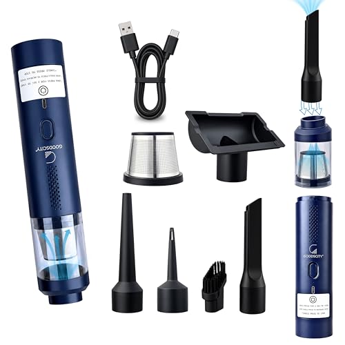 GOODSCITY Cordless Vacuum Cleaner for Car, Home, Office | BLDC Motor| Strong 12000PA Suction| 4-in-1 Portable Wireless Vacuum Cleaner & Blower| Dual Filtration with SS HEPA| Rechargeable| 1 Yr Waranty