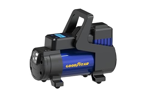 Goodyear 12V Car Tyre Inflator Air Compressor Pump with Digital Display & Auto Cut-Off, 150 PSI Portable Air Pump for Car, Bike & SUV, Fast Inflation, LED Light, 3m Cable