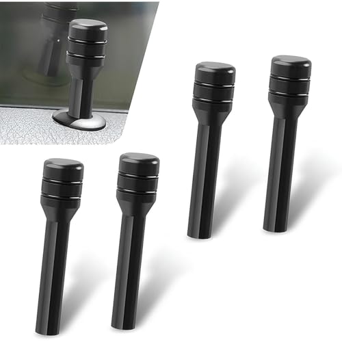 Gozaqe 4 PCS Car Door Lock Knobs,Aluminum Alloy Car Interior Door Lock Knob Pull Pins,Personalized Automotive Customization Accessories,Applicable to All Vehicle Models(Black)