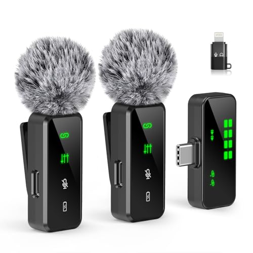 GRENARO Mic for YouTube Wireless, 3-Level Adjustable Noise Cancellation Wireless Microphone,Professional Wireless Mike for Recording, Ideal for Video Recording and Content Creators