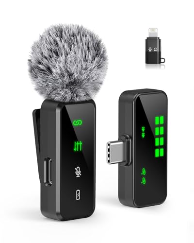 GRENARO Mic for YouTube Wireless, 3-Level Adjustable Noise Cancellation Wireless Microphone,Professional Wireless Mike for Recording, Ideal for Video Recording and Content Creators