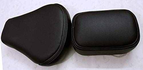 Grodd Motor Bike Bullet Artificial Lather Seat Cover for Royal Enfield Classic 350, Black, Artificial Leather