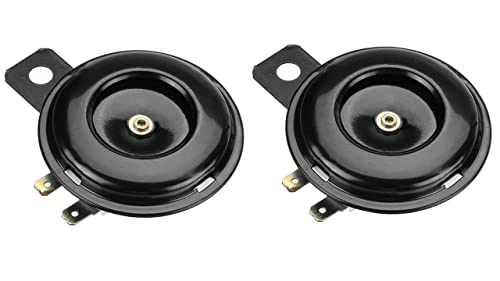 Grodd Motorcycle/Car Electric Horn kit 12V 1.5A 105dB with horn wiring Universal for All Motorbikes & Scooty (Black 2 Pcs)