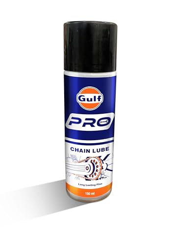 Gulf PRO CHAIN LUBE High Penetration, Water Wash Resistance Chain Lube| Compatible with O, X, Z-Ring Chain Oil [150 ml]