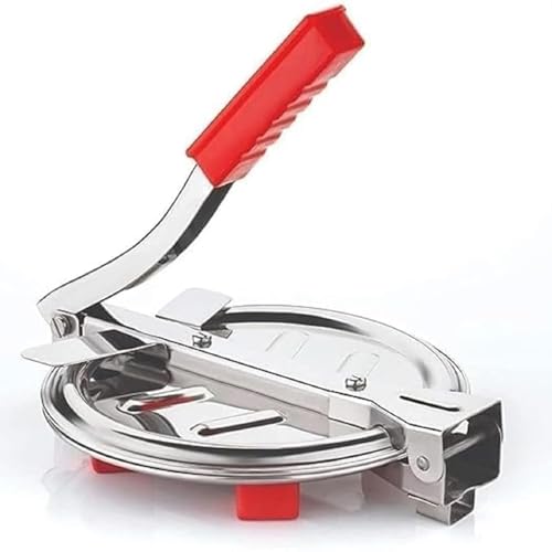 H&HGOLDI Stainless Steel Puri and Roti Maker Press Machine, Manual Hand Press with Handle, for Papad, Khakhra, Poori