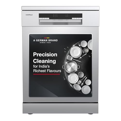 Hafele Aqua Chrome Dishwasher |13 Place Settings |Upto 70 Utensils |Designed for Indian Kitchens |Free-Standing |Hygienic & High-Performance Cleaning |Premium Stainless Steel Finish |5-Year Warranty