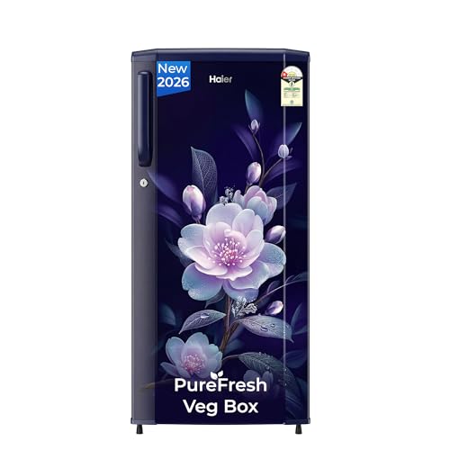 Haier 165 L 1 Star Direct Cool Single Door Refrigerator with Diamond Edge Freezing Technology, Easy Clean Back, Large Vegetable Box (HED-171MEA-P, Marine Elegance, 2026 Model)