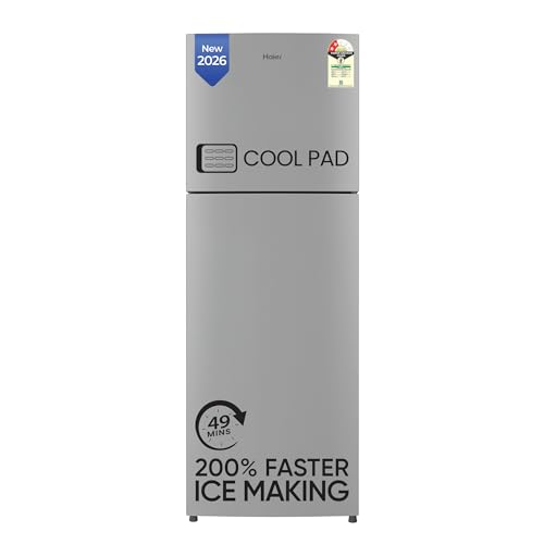 Haier 240 L 2 Star Frost Free Twin Inverter Double Door Refrigerator with Cool Pad for Extended Freezer Cooling & Spacious Fresh Zone (HEF-252EGSA-P, Moon Silver, 2026 Model)