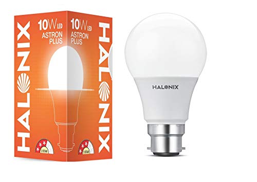Halonix 10W Cool Day Light LED Light, Pack of 1, (F5BMM030040000000 PK1) B22D, White