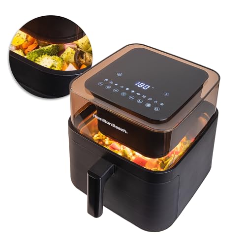 Hamilton Beach Digital Black Air fryer 7.2L with 100% Toxin Free Silicone Coating,1700 Watts,Tested on 138 parameters for Metals,Odour & Microplastics,No PTFE,PFAS,PFOA & BPA,360° Top View,Dehydrate