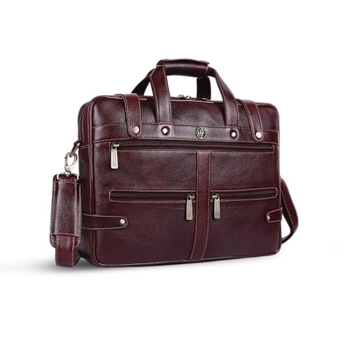 HAMMONDS FLYCATCHER Genuine Leather Office Bag for Men, Laptop Bag For Men with Padded Laptop Sleeve, Fits 15.6
