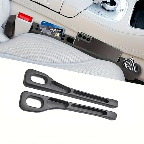 Harboan Pack of 2 Car Seat Gap Filler Organizer – EVA Car Organizer Fills Gap Between Seat & Console, Universal Fit with Buckle Base, Car Phone Holder Gap Pad for Cars, & SUVs (Black)