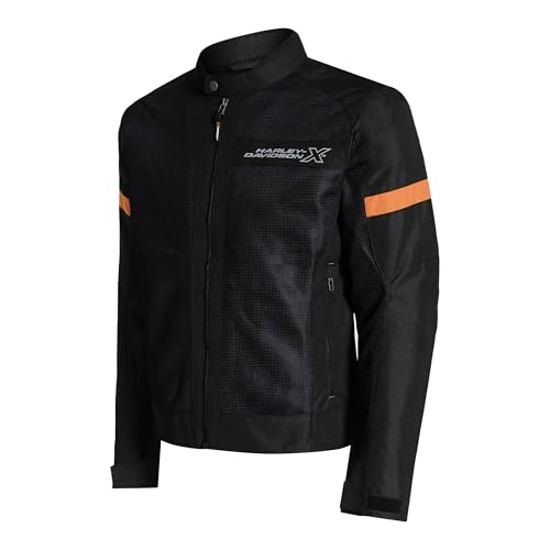 HARLEY-DAVIDSON X UrbanX Edge Riding Jacket for Men | 100% Polyester with Breathable Mesh Lining | Protector Compartments for Elbow, Shoulder & Back | Comfortable & Stylish Motorcycle Jacket_XL