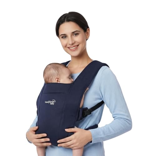 Haus & Kinder Baby Carrier for 0 to 2 Years Baby, Ergonomic Baby Carry Bag for Newborn to Toddler, Soft Infant Carrier with Adjustable Straps, Breathable Lightweight Baby Carrying Bag, Up to 11.5 Kg (Navy)